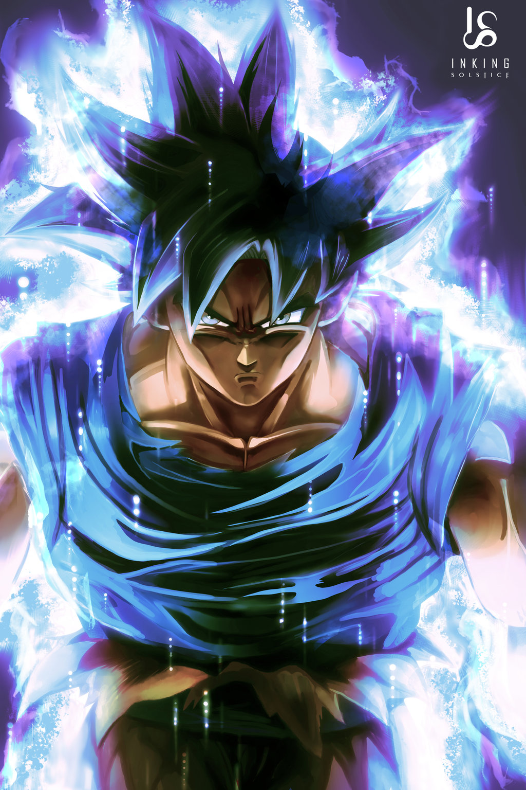 Ảnh Son Goku rất đẹp với tông màu xanh