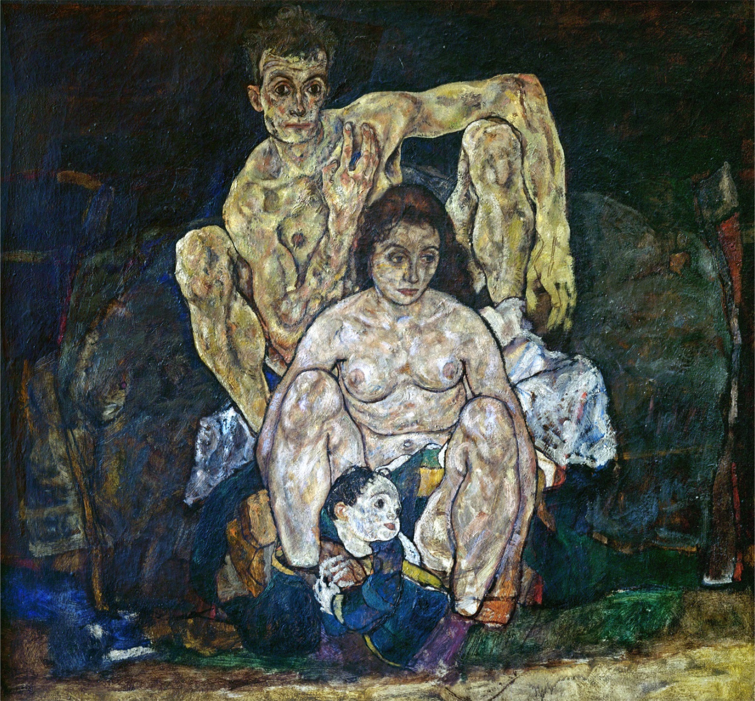 Ảnh vẽ gia đình đẹp - Egon Schiele - Die Familie