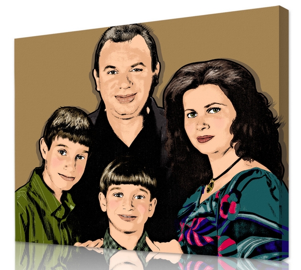 Bức vẽ đẹp về gia đình - một nhà bốn người