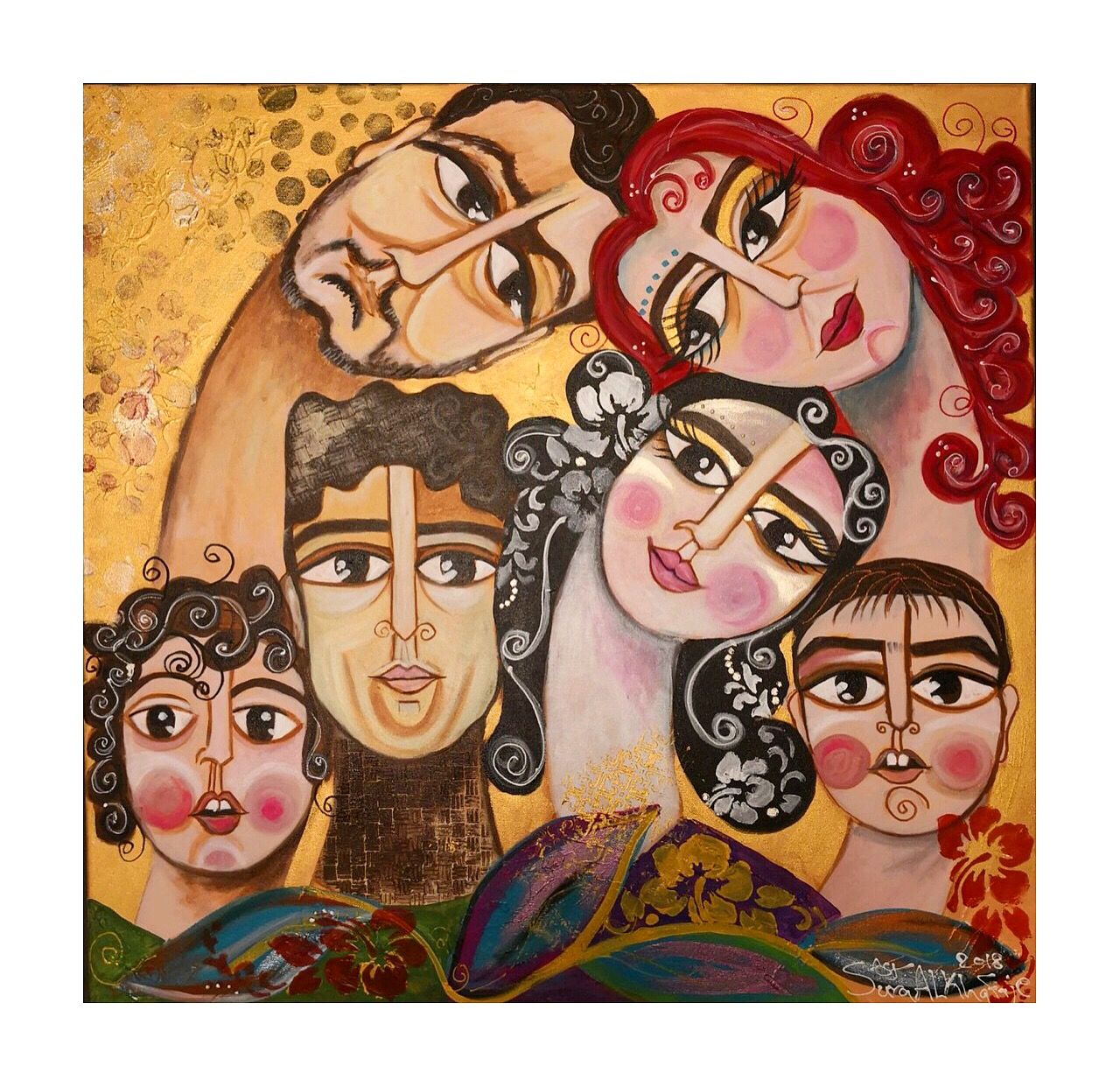Bức vẽ gia đình - gia đình Ả Rập