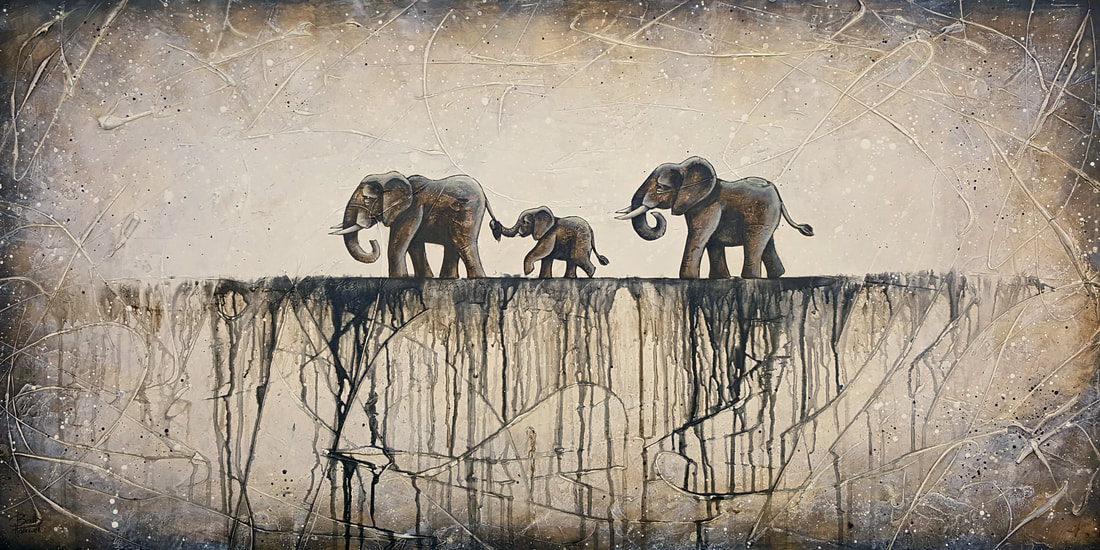 Hình vẽ đẹp gia đình - Gia đình nhà voi