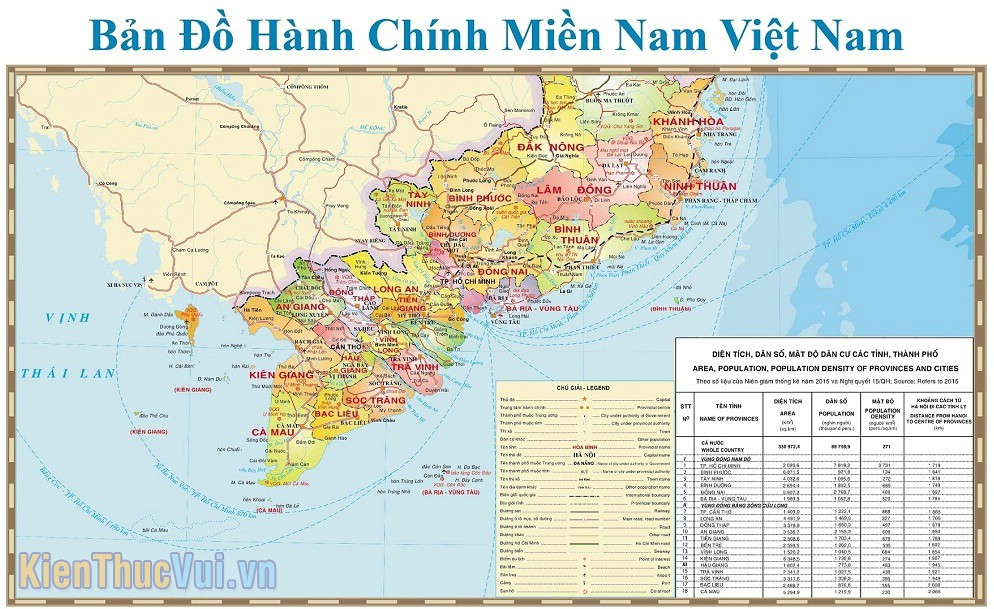 Bản đồ Hành Chính Miền Nam Việt Nam