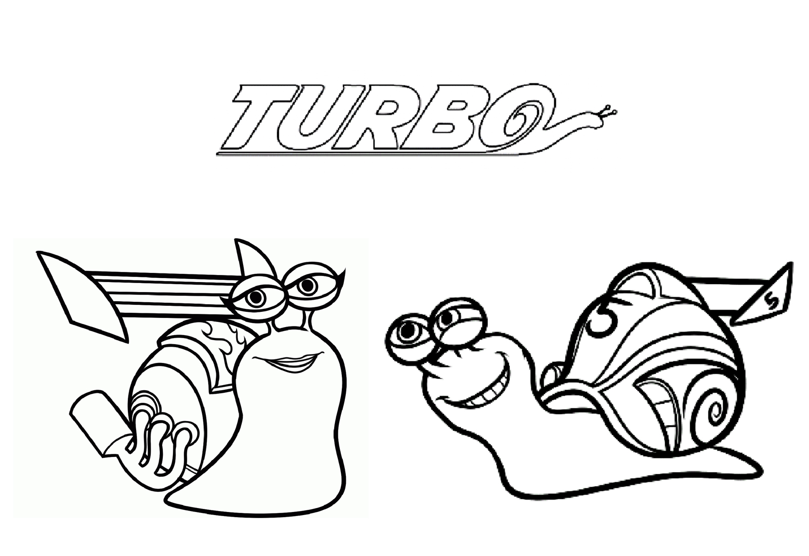 Tranh tô màu ốc sên Turbo
