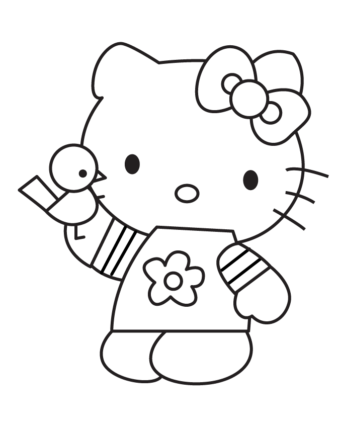 Hình ảnh tranh tô màu Hello Kitty