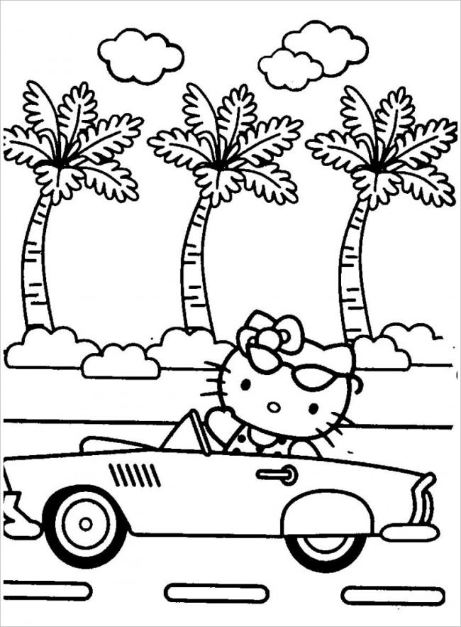 Mẫu giành tô màu sắc Hello Kitty chạy xe pháo bên trên bãi tắm biển đẹp mắt nhất