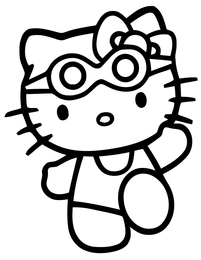 Mẫu tranh tô màu Hello Kitty dễ thương cho bé