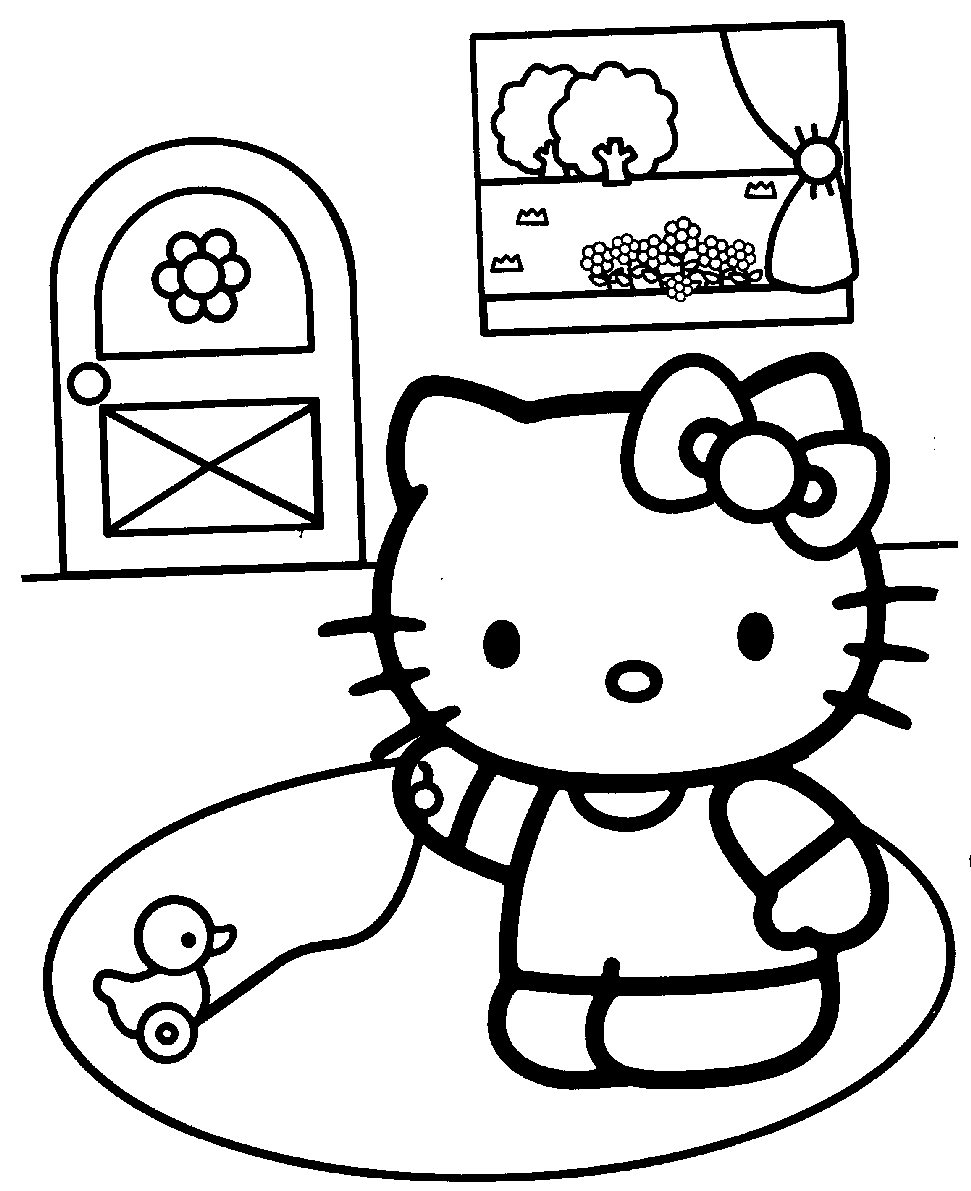 Mẫu tranh tô màu Hello Kitty đẹp nhất cho bé