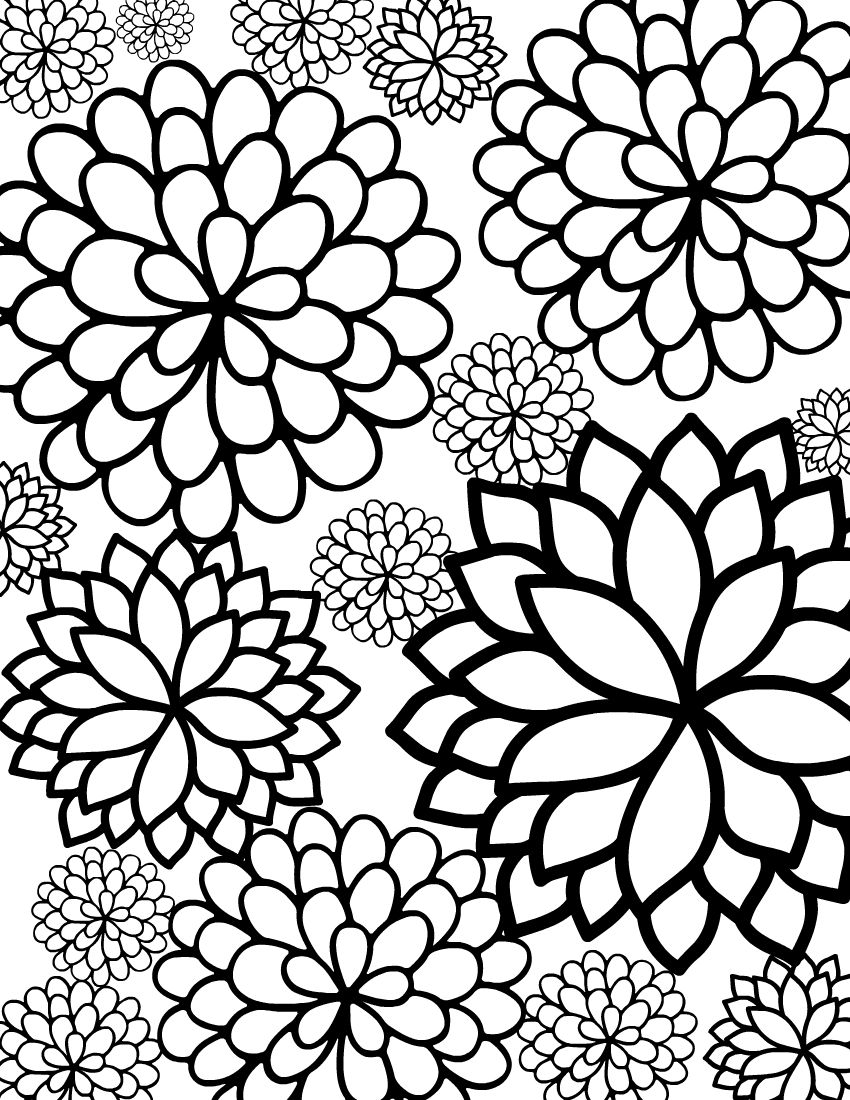 New Year's Day Peach Blossom Coloring Page