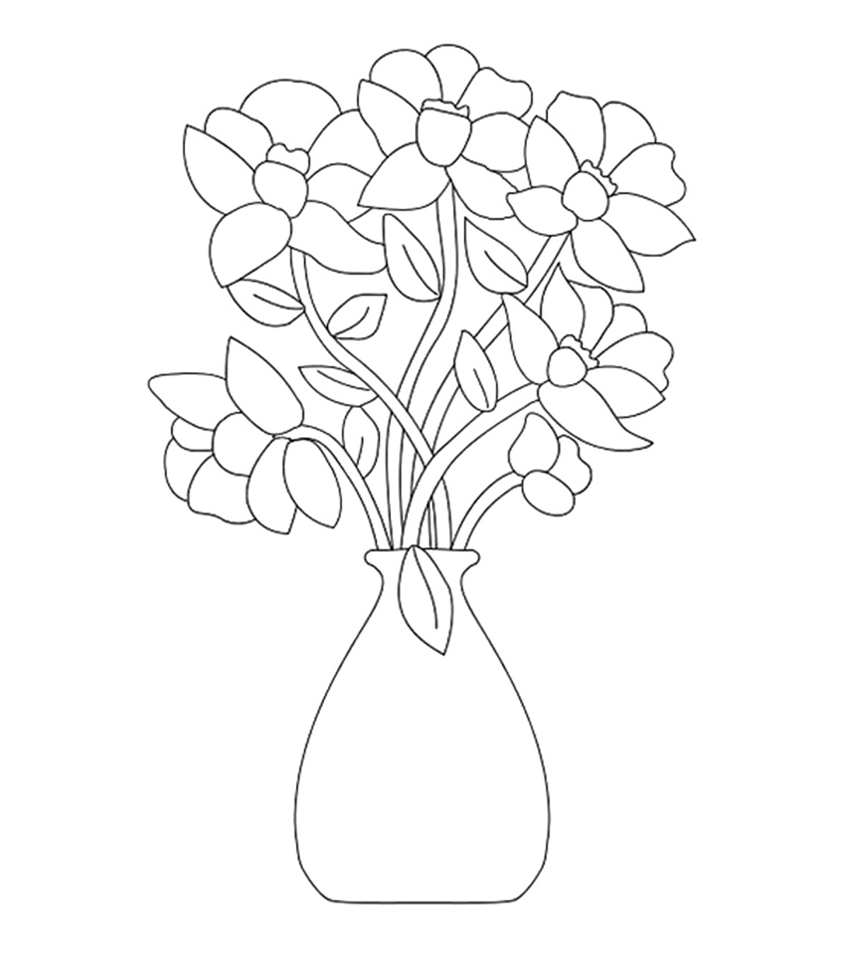 Beautiful flower vase coloring page