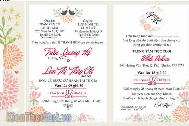 Thông tin về lễ cưới