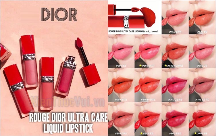 Bảng màu son Dior kem Rouge Dior Ultra Care Liquid Matte
