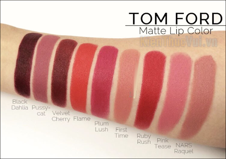 Bảng màu son Tom Ford Lip Color Matte
