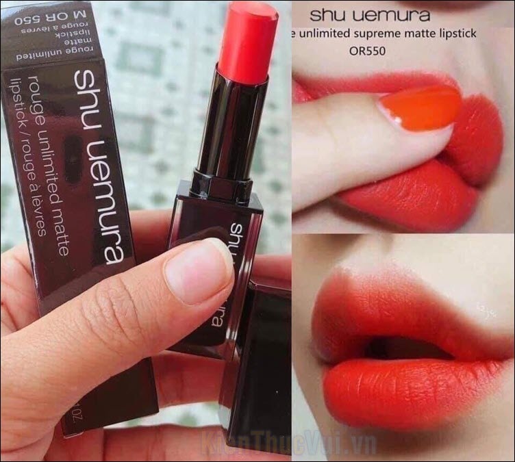 Son Shu Uemura Rouge Unlimited Amplified M OR 550 – Cam pha đỏ