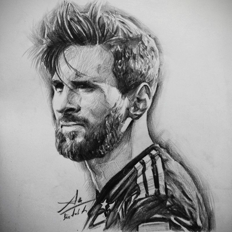 Ảnh vẽ cầu thủ bóng đá Messi
