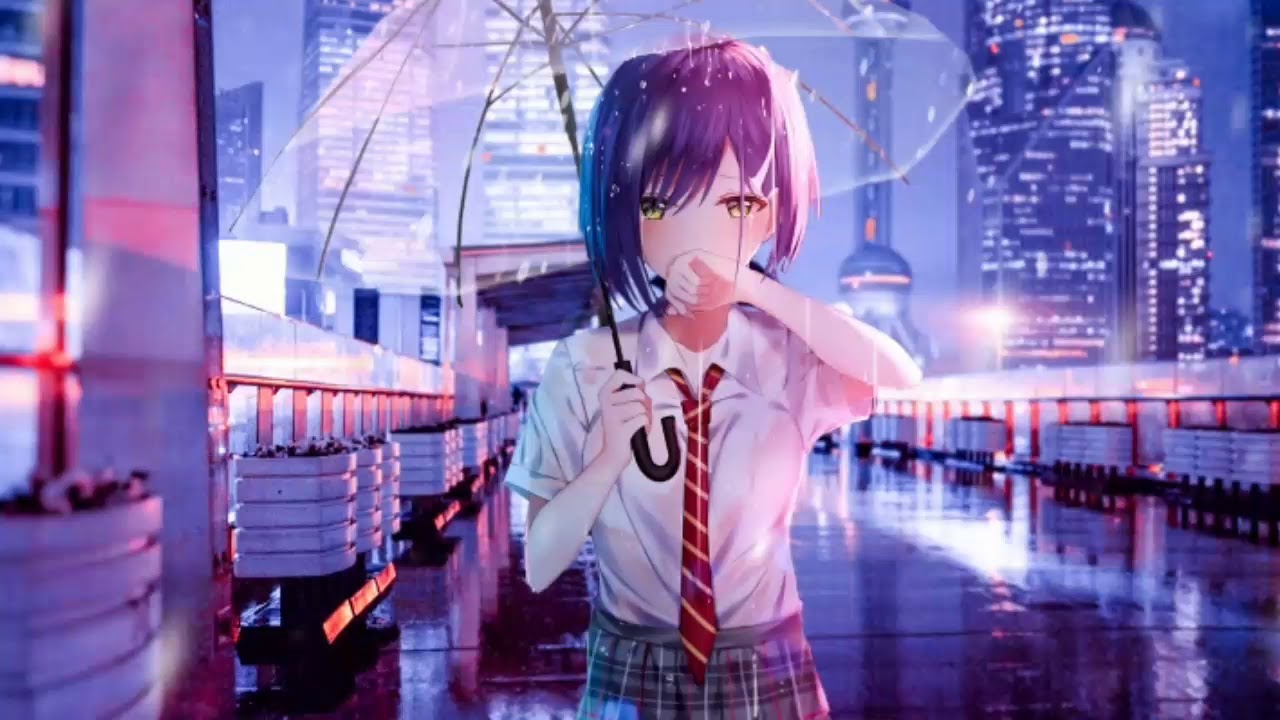 Hình ảnh anime khóc dưới mưa