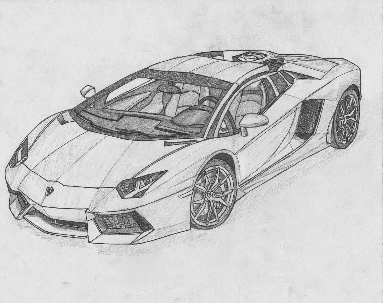 Tranh vẽ Lamborghini bằng chì