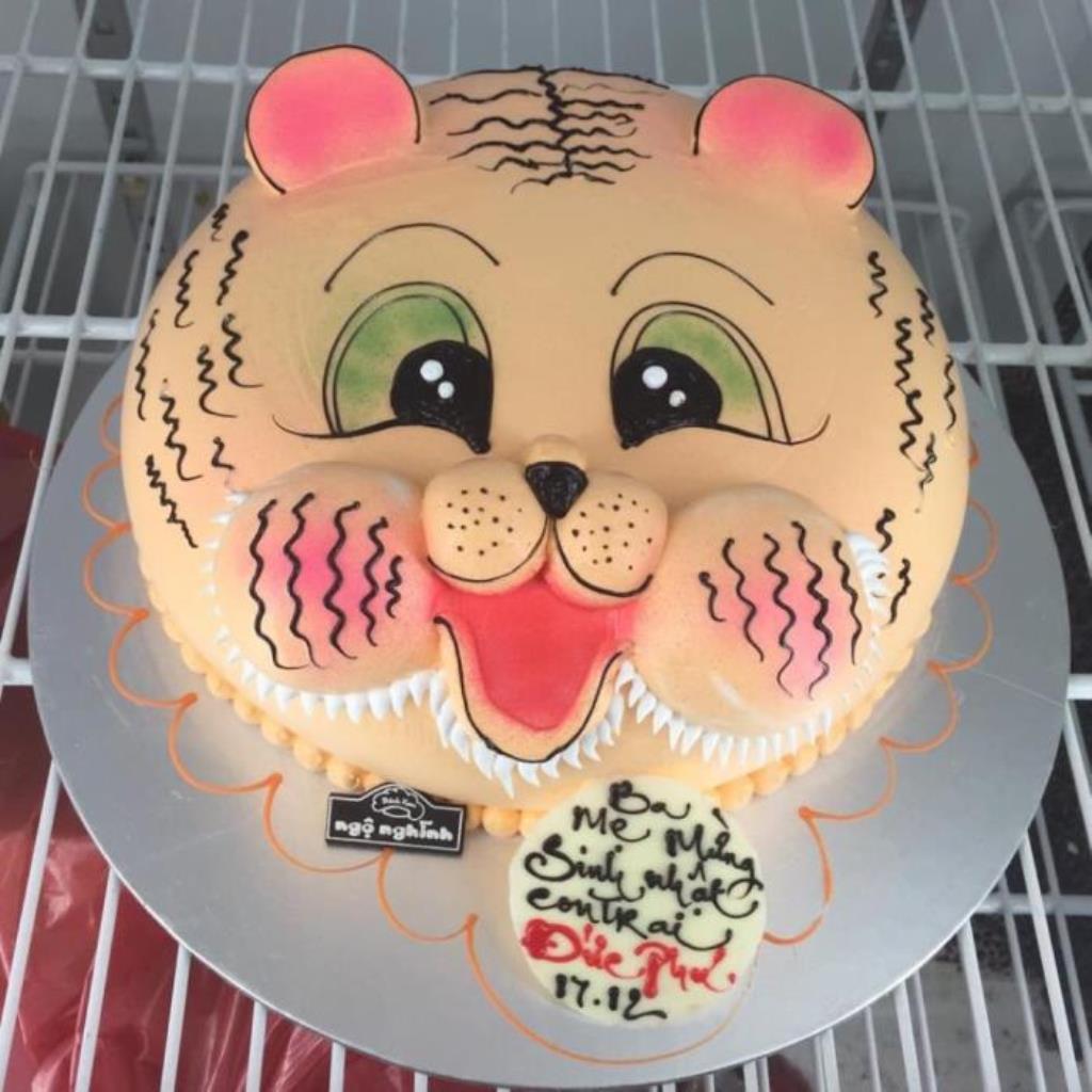 Hình ảnh chiếc bánh kem hình con hổ độc nhất