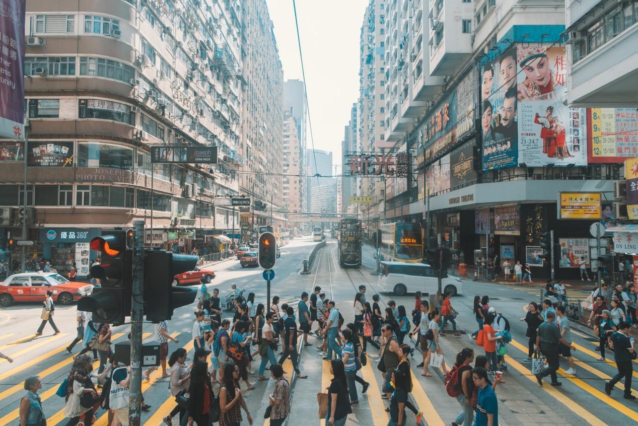 Ảnh đám đông trên đường phố Hồng Kông nhộn nhịp