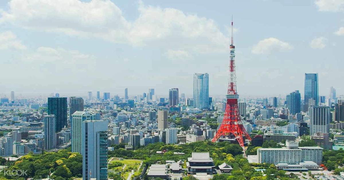 Ảnh tháp Tokyo một buổi chiều đẹp trời