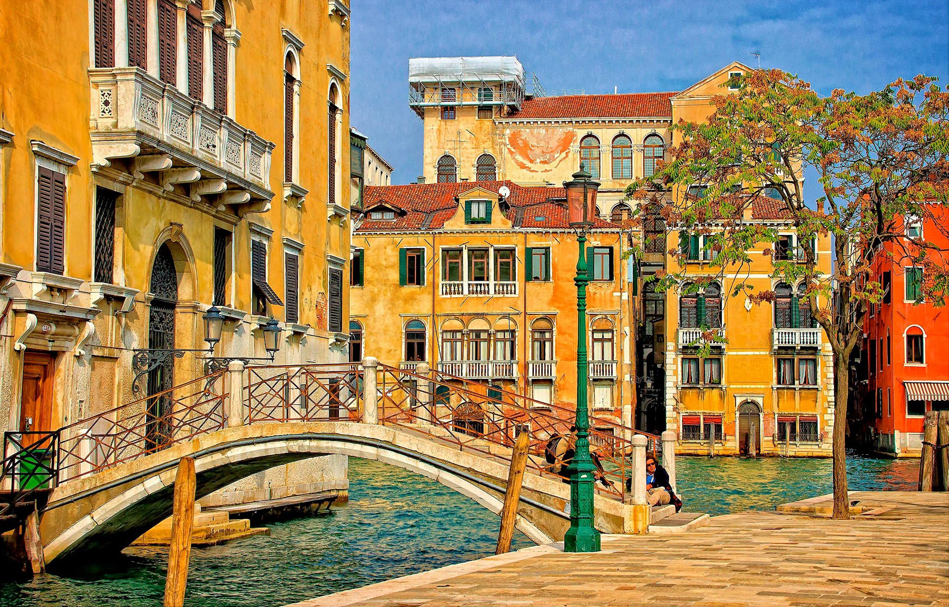 Bridges Houses Italy Street Canal Venice Cities wallpaper