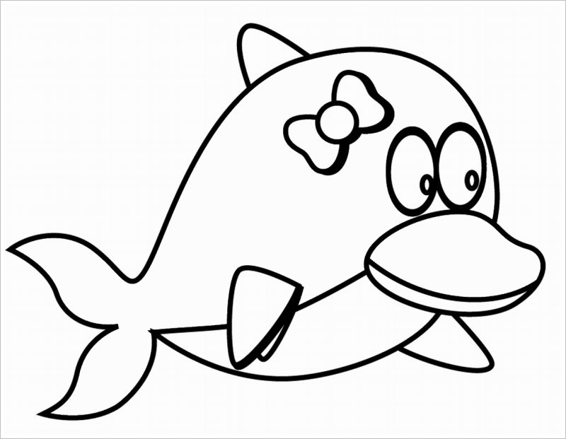 Hình vẽ tô màu con cá dễ thương