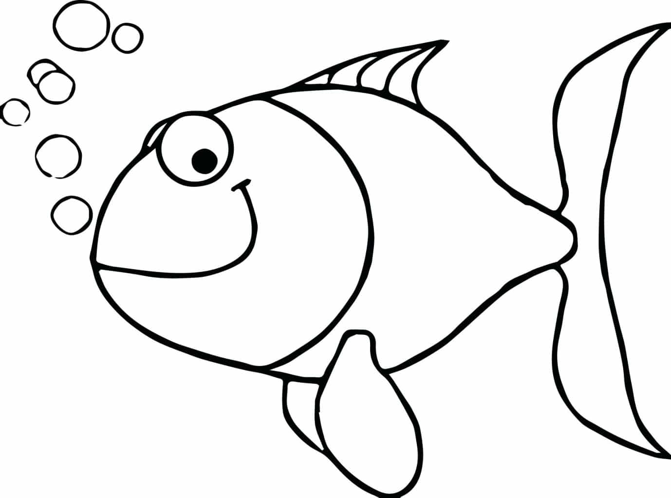 Mẫu tranh tô màu con cá đơn giản
