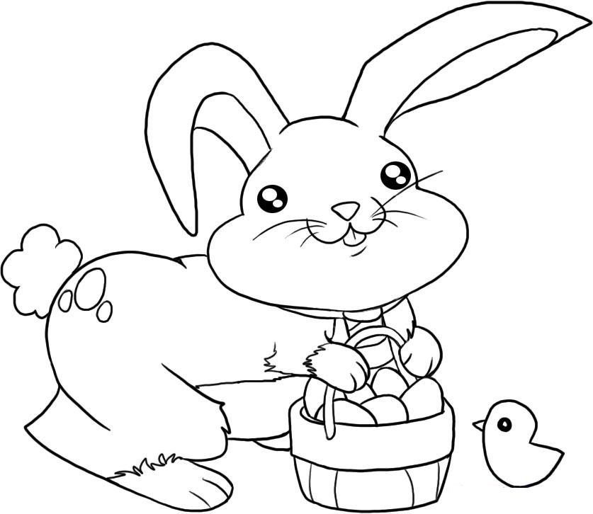Mẫu tranh tô màu con thỏ đơn giản
