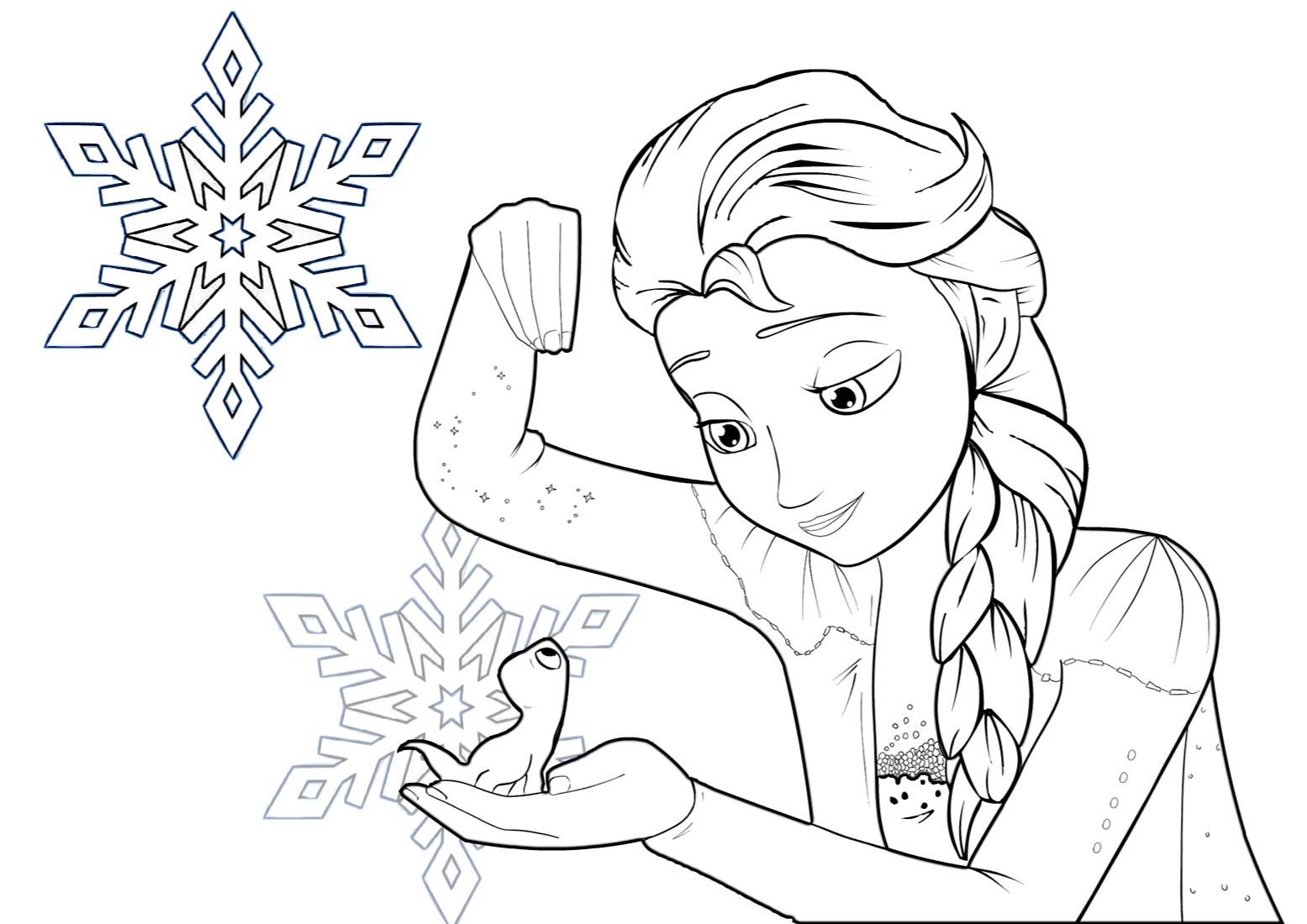 Mẫu tranh tô màu công chúa Elsa