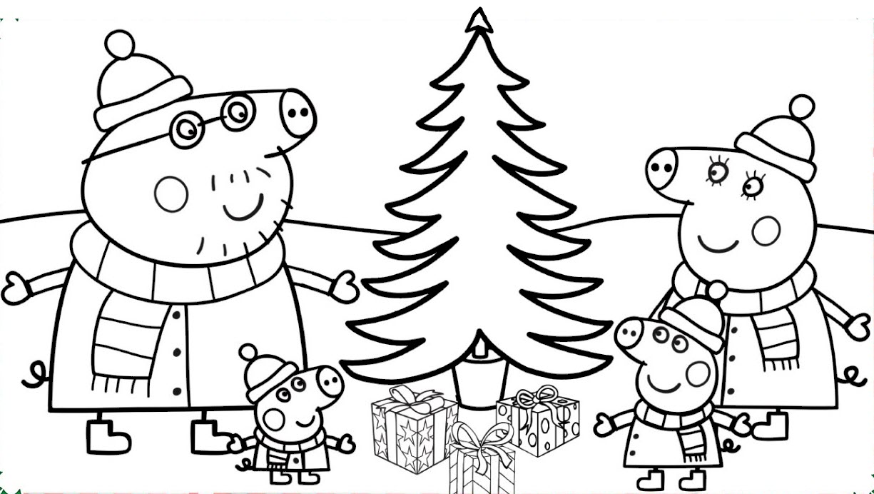 Peppa Pig Christmas Coloring