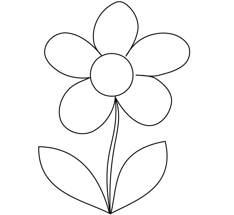 Tranh tô màu bông hoa 5 cánh đơn giản