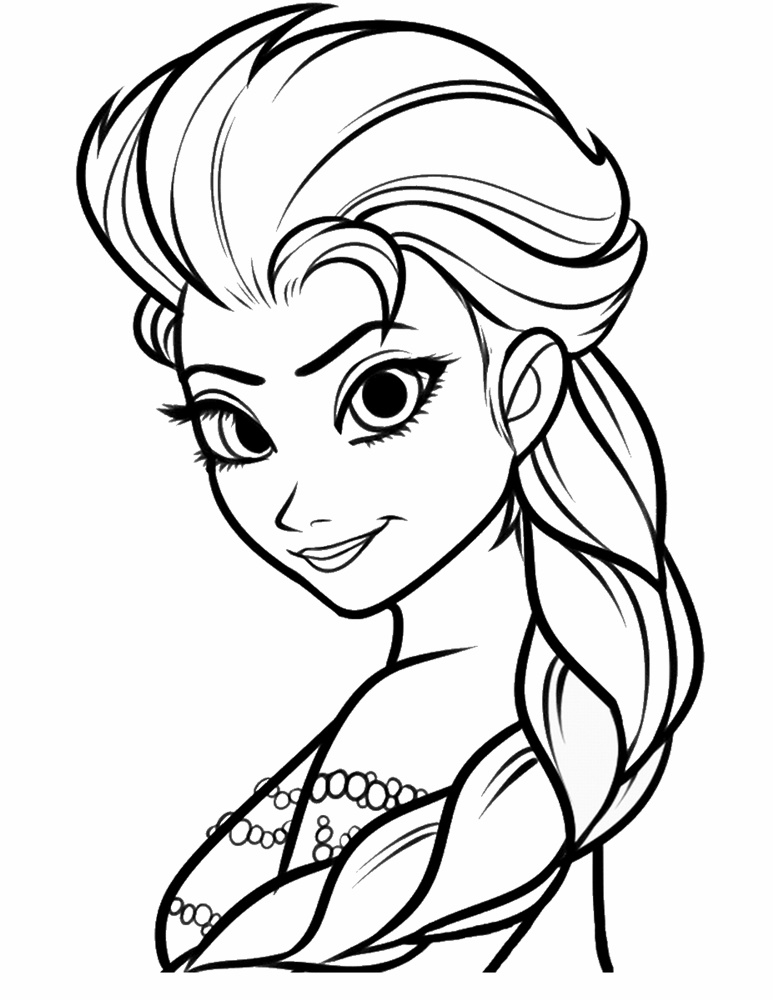 Tranh tô màu chân dung công chúa Elsa