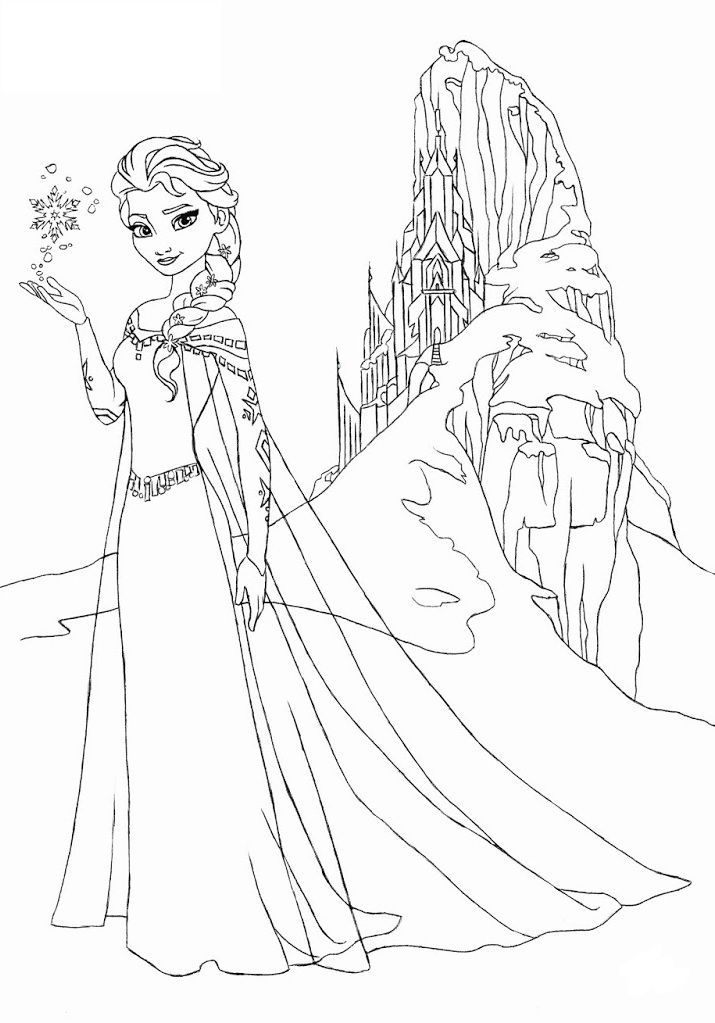 Tranh tô màu công chúa Elsa xinh đẹp và ngầu
