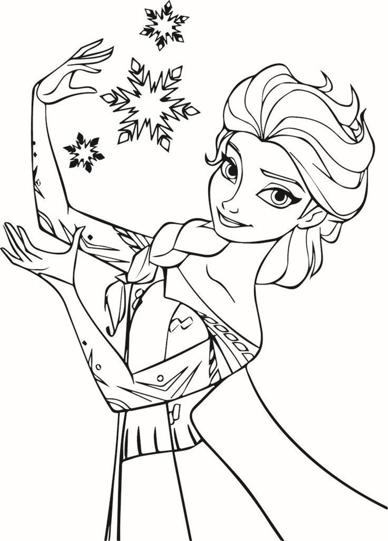 Tranh tô màu công chúa Elsa và bông tuyết