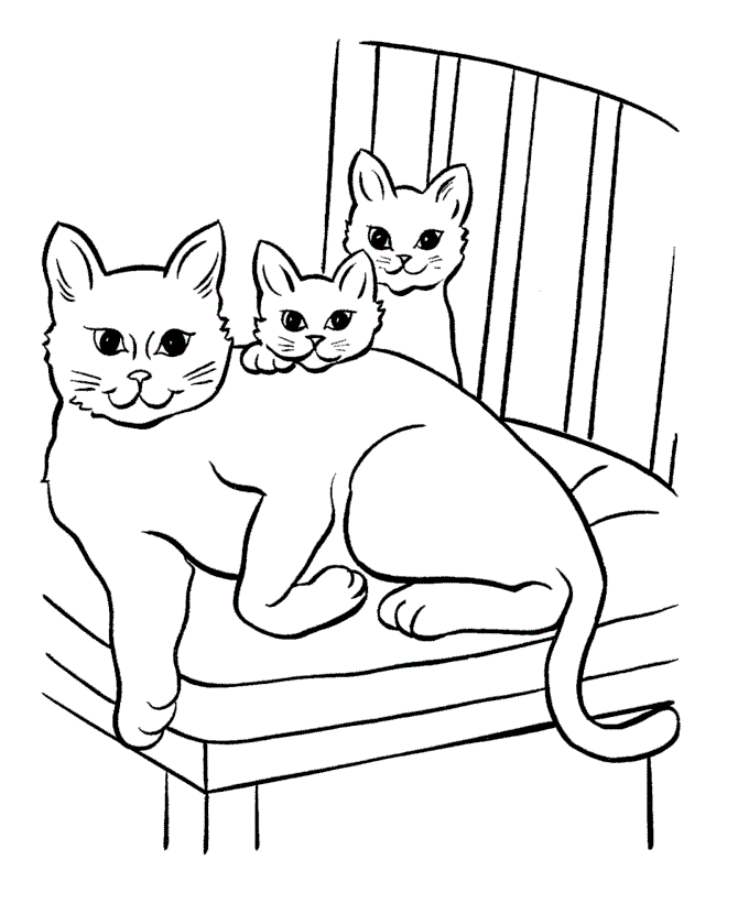 Tranh tô màu đàn mèo
