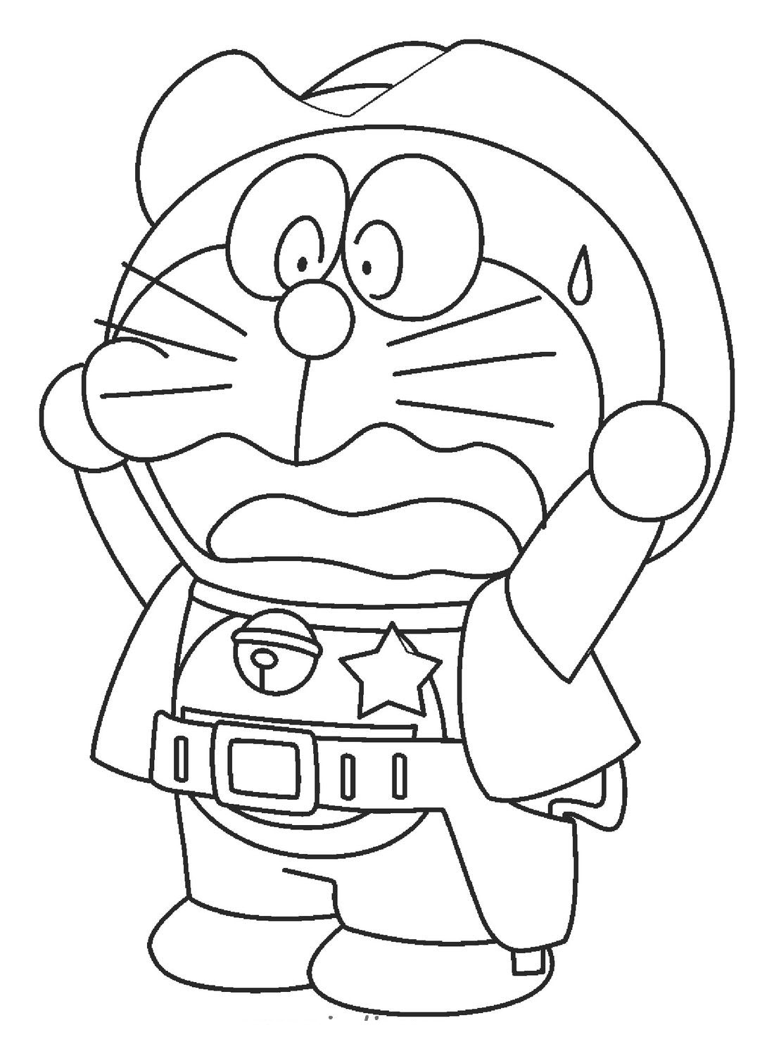 Tranh tô màu cảnh sát Doraemon