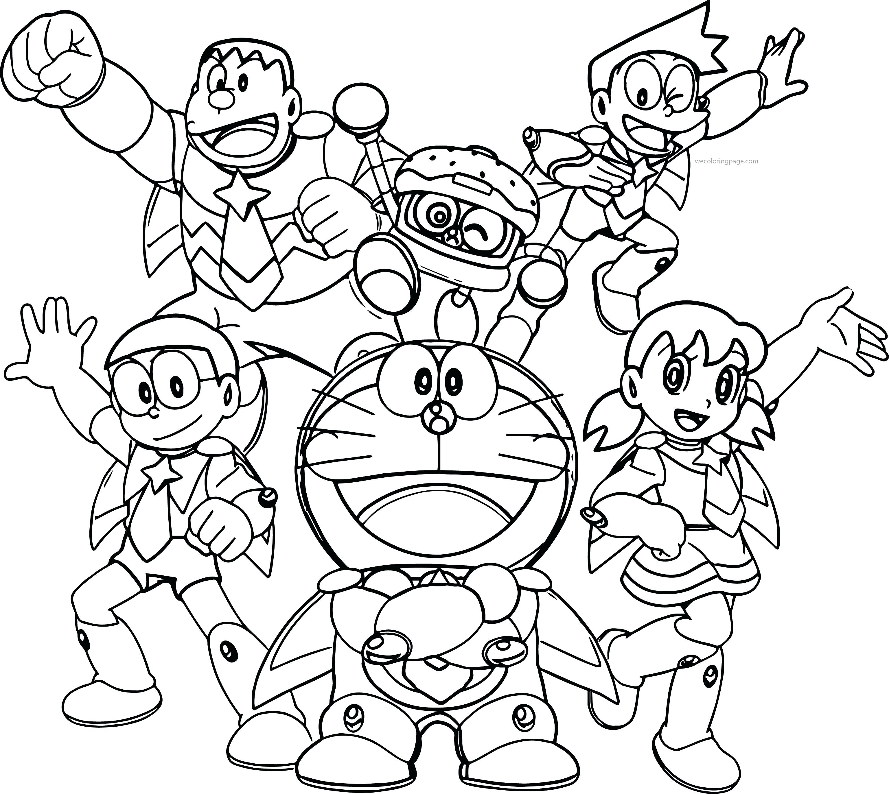 Tranh tô màu Doraemon và những người bạn cực ngầu