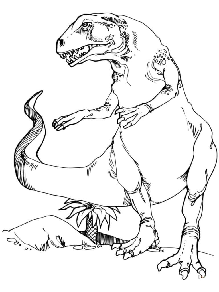 Tranh tô màu khủng long bạo chúa  T-rek