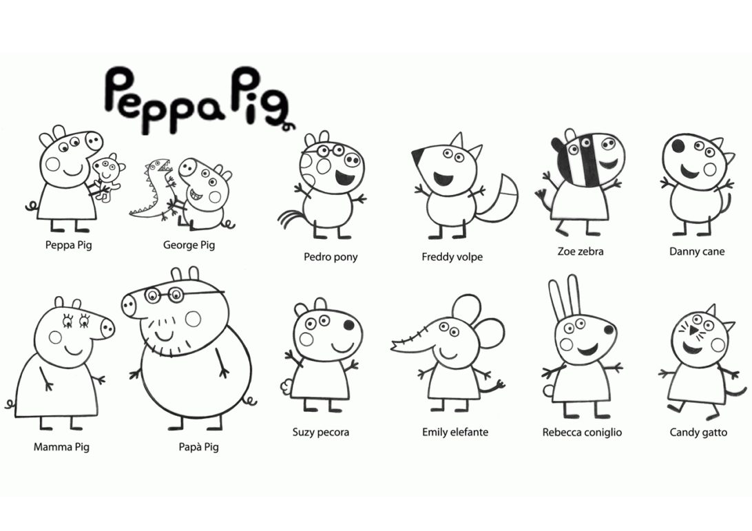 Tranh tô màu Peppa Pig và những người bạn