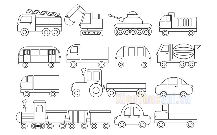 Phương tiện giao thông  Set 15 hình  File gốc pdf