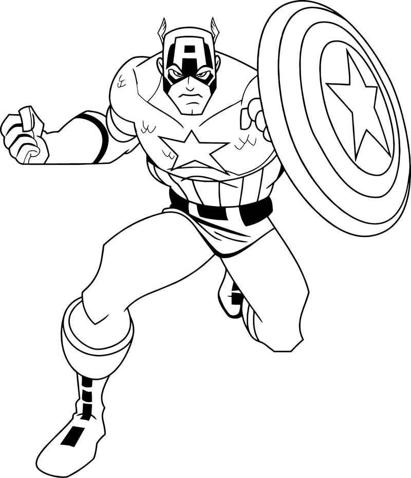 Tranh tô màu siêu anh hùng Captain America