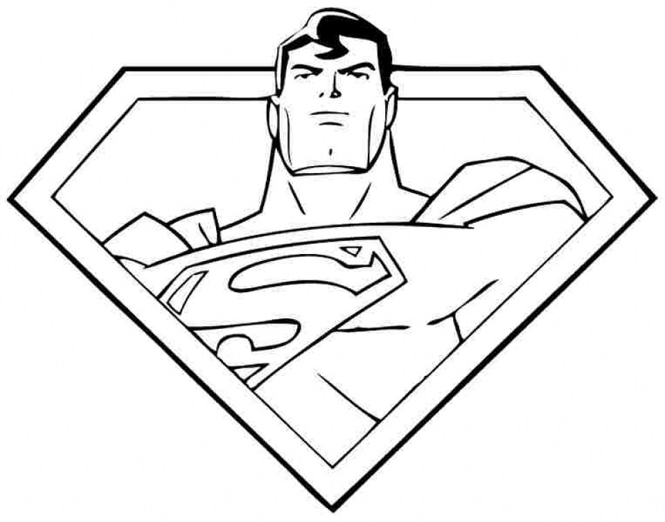 Tranh tô màu Superman đơn giản