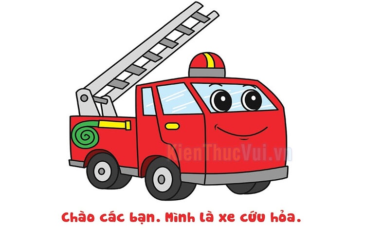 Tranh tô màu xe cứu hỏa cho bé