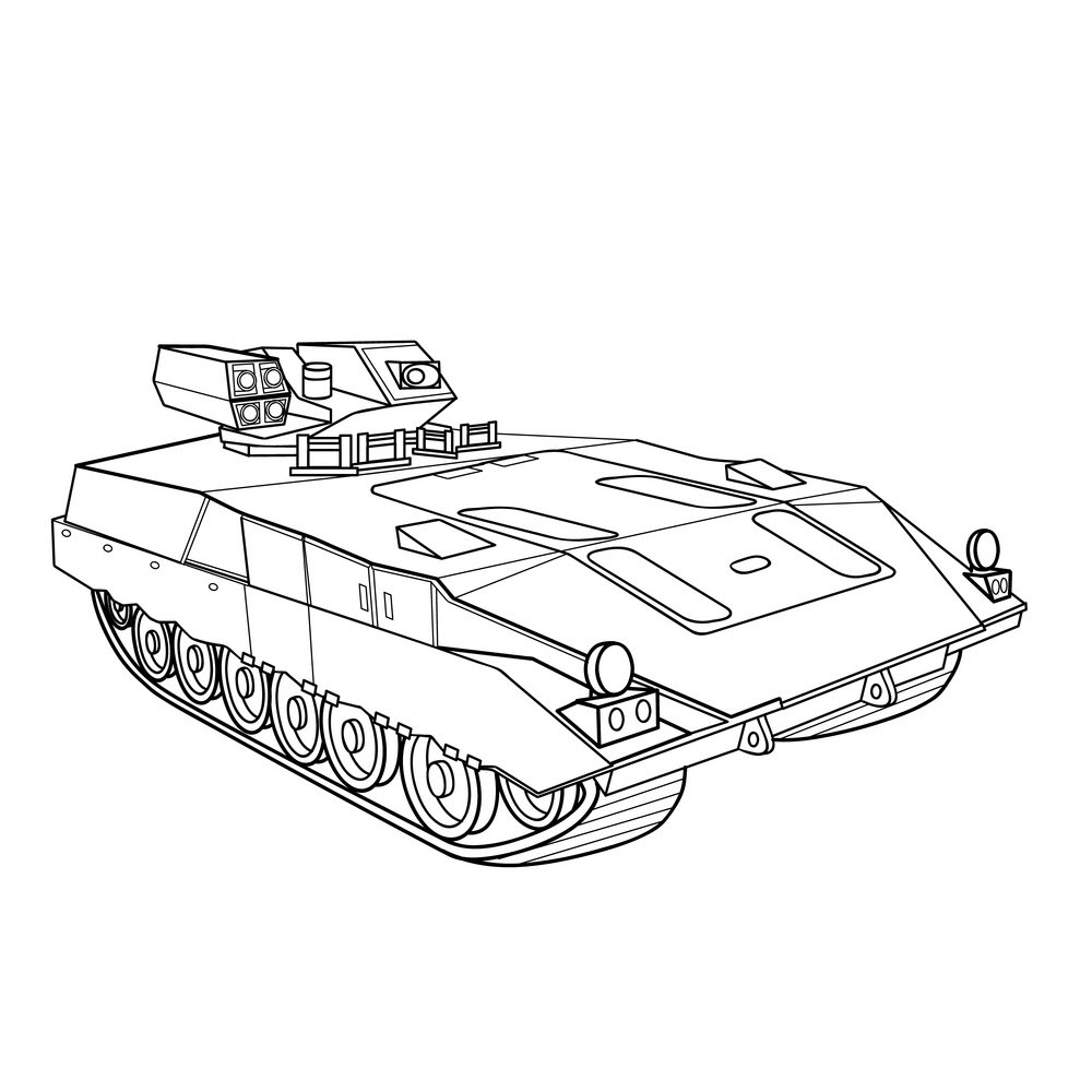 Tuyển tập những hình vẽ xe tăng đẹp đơn giản cho bé tô màu