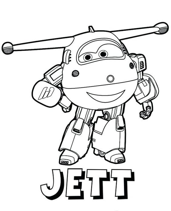 Tranh tô màu cậu bé người máy Jett