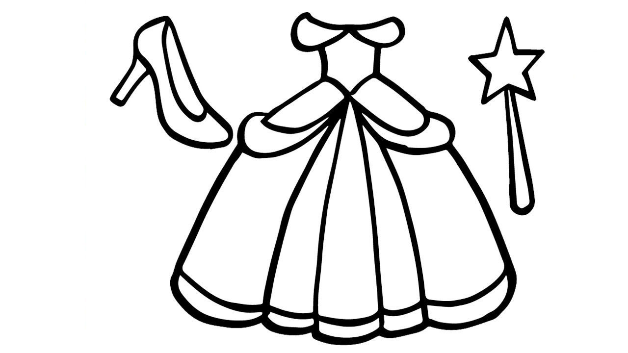Tranh tô màu chiếc váy đơn giản