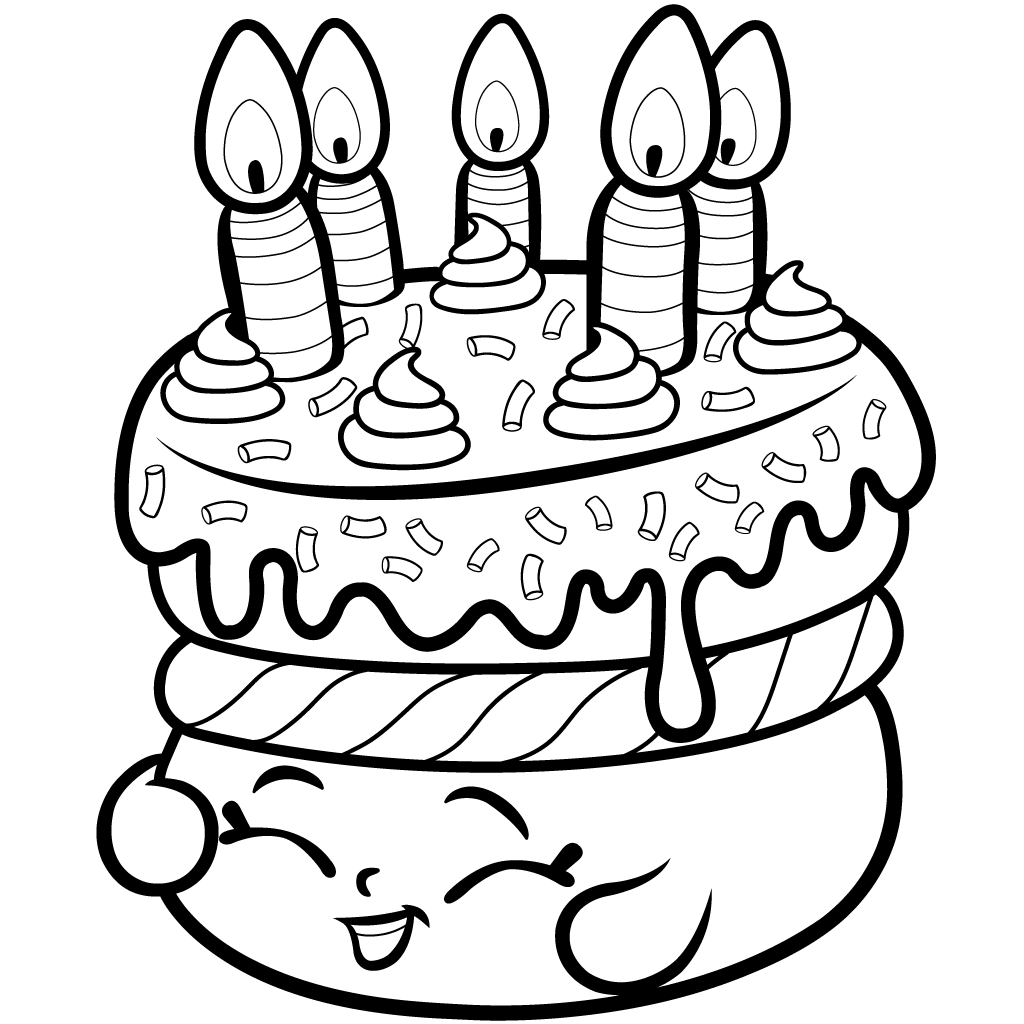 Tranh tô màu hình bánh sinh nhật