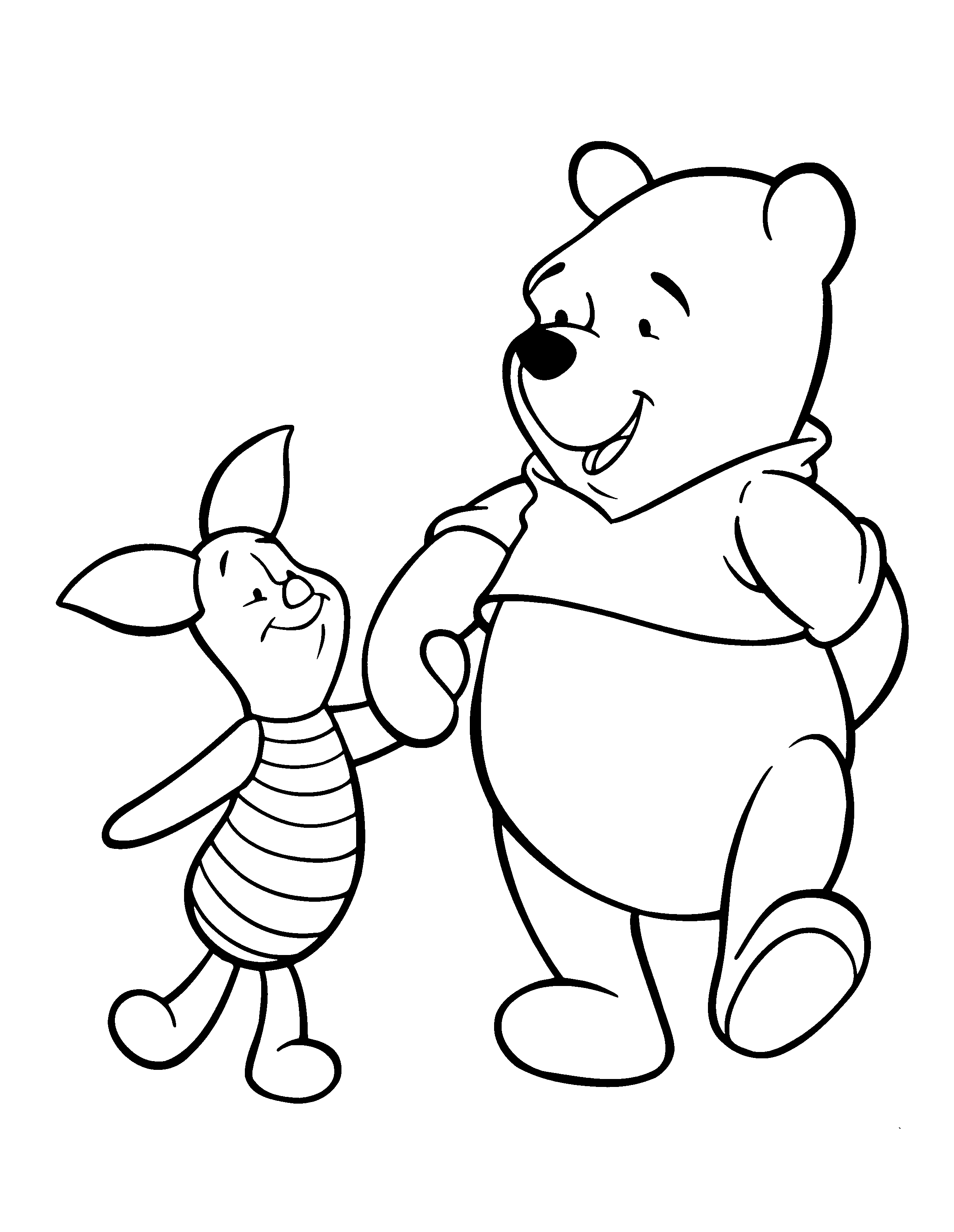Tranh tô màu lợn Piglet và gấu Pooh