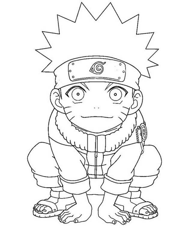 Tranh tô màu Naruto lúc nhỏ cực dễ thương
