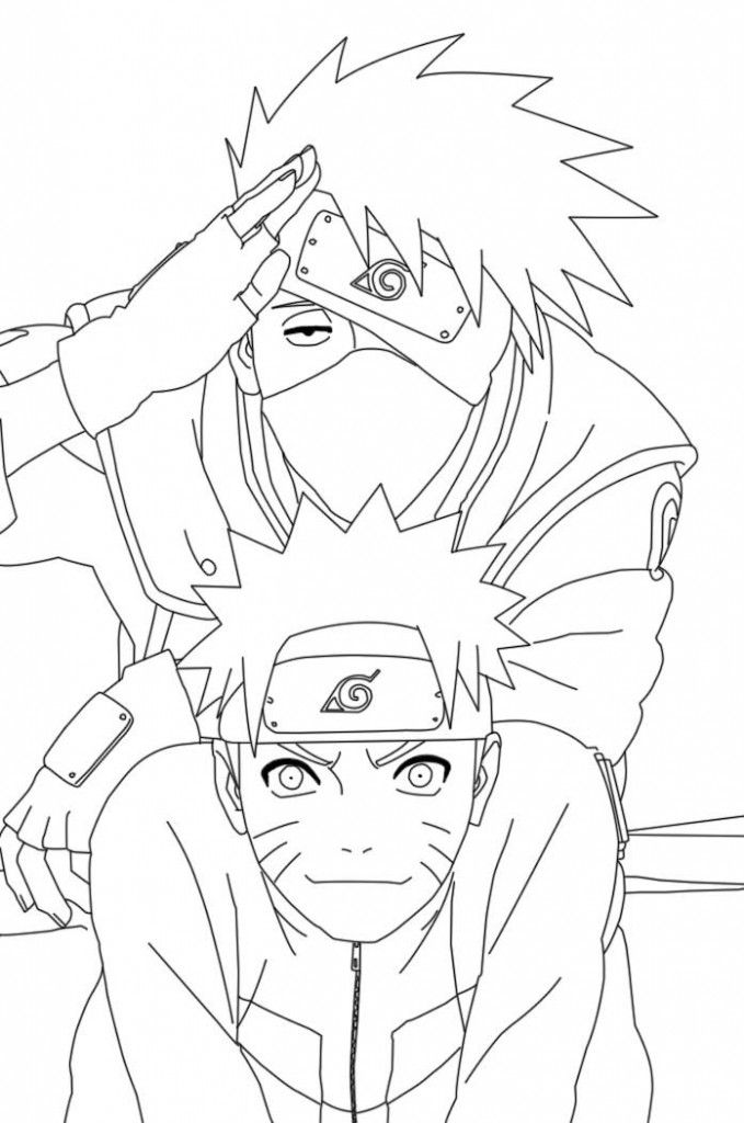 Tranh tô màu Naruto và Kakashi