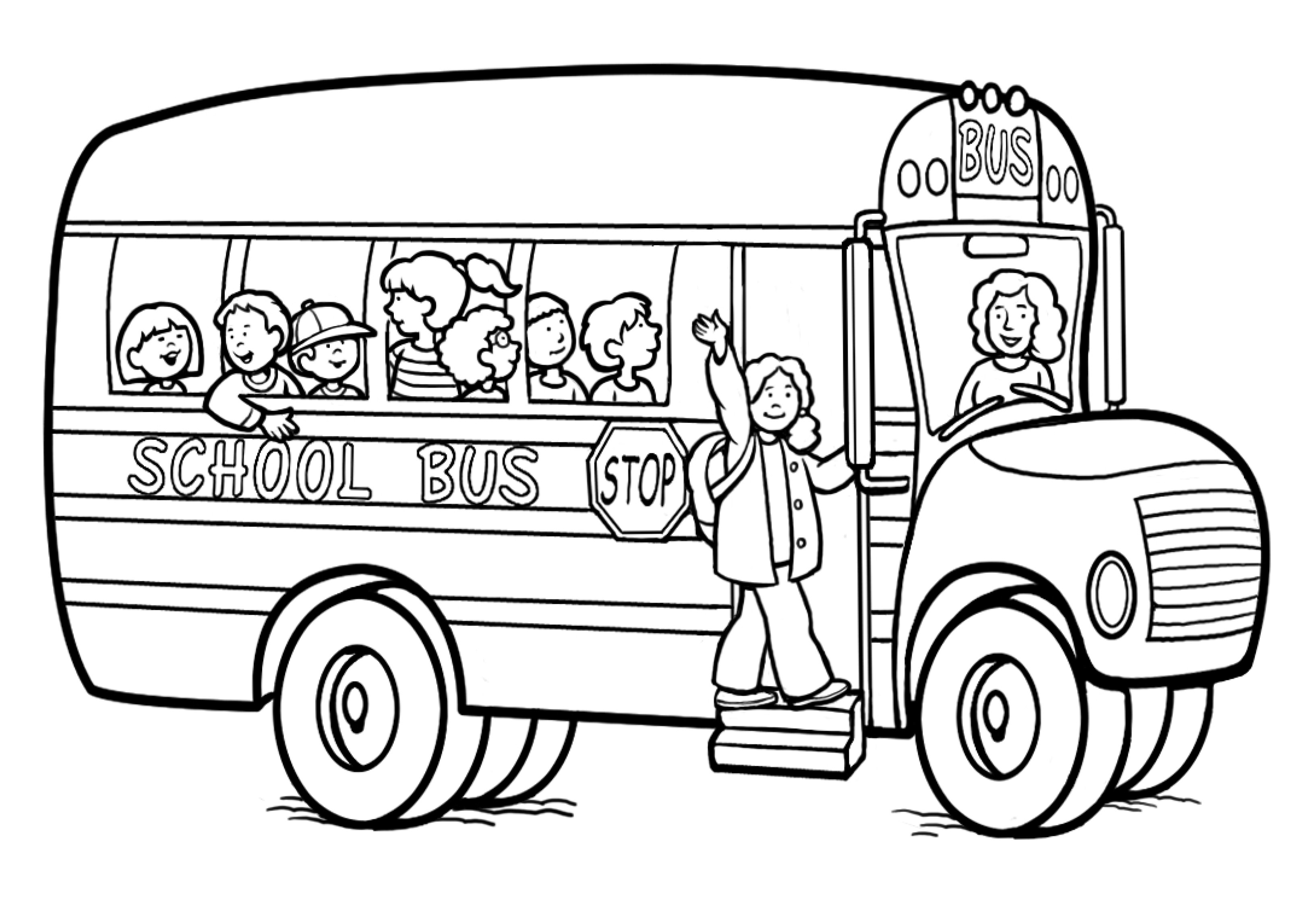 Tranh tô màu School Bus